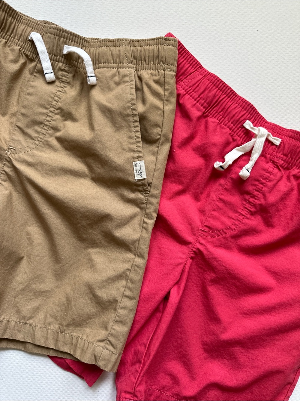 Vineyard Vines Kids Elastic-Waist Drawstring Shorts - Tan and Salmon Bundle